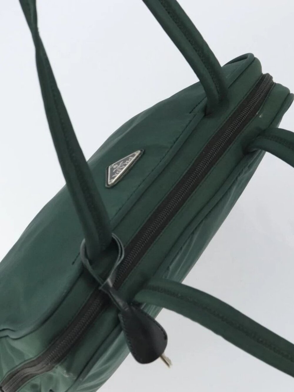 PRADA Tote Bag Nylon Green Silver Auth - Picture 10 of 16